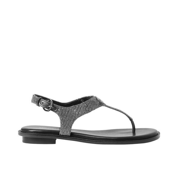 New! MICHAEL KORS Women's Glitter Plate Thong Sandals Shoe Open-Toe Anthracite 7 - Picture 2 of 5